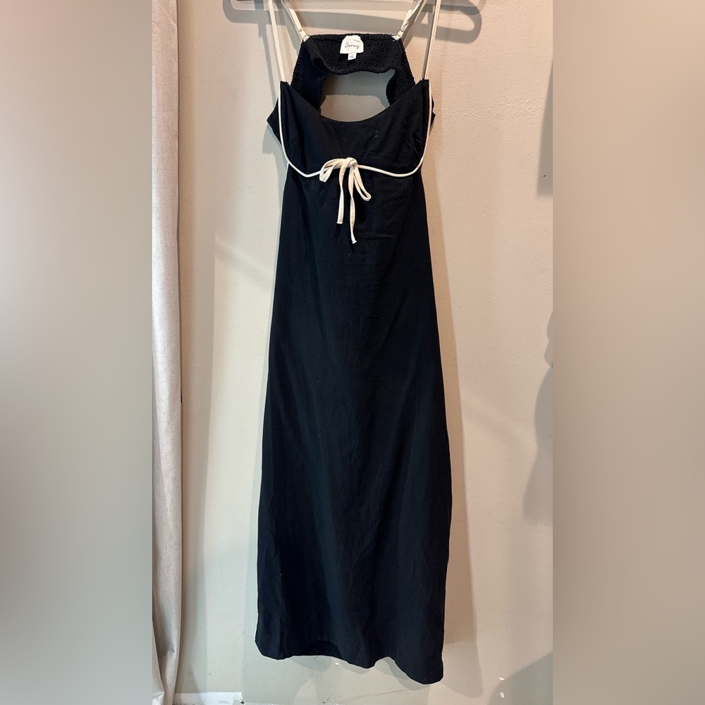 Hersy Black Dress with White Trim